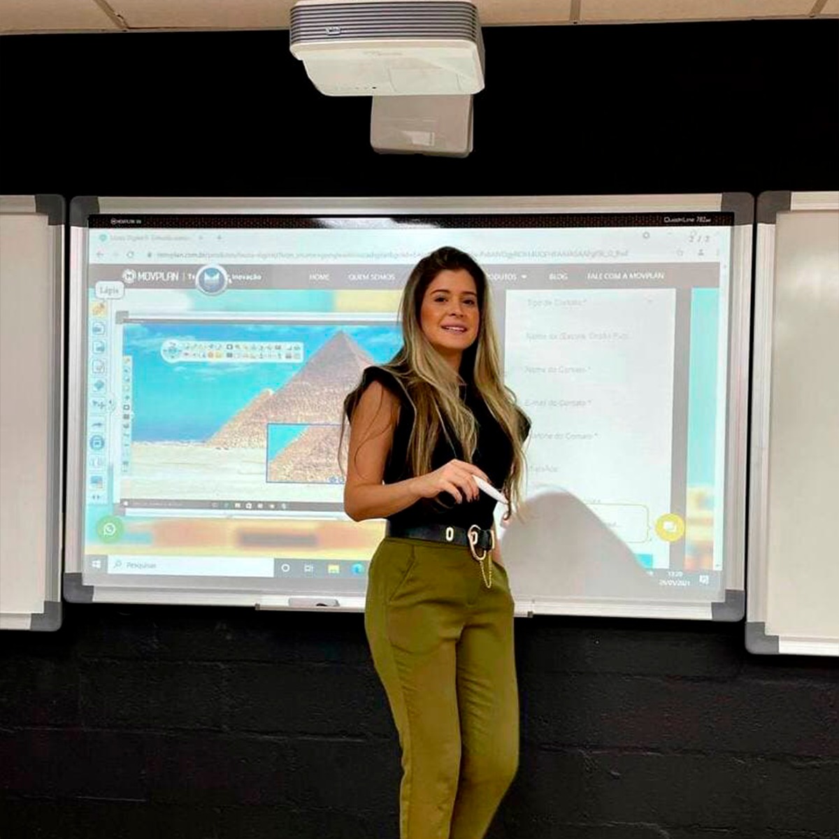 Exemplo de Lousa Interativa que requer projetor