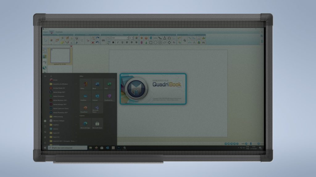 Lousa digital com suporte para apagador para quadro branco